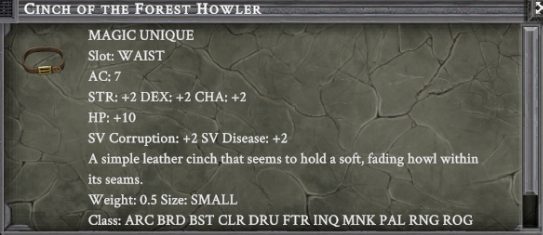 CINCH OF THE FOREST HOWLER item card